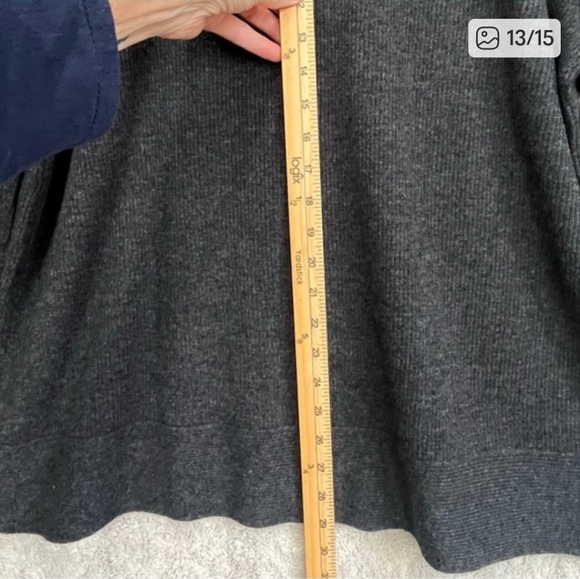 J. Jill V-Neck Charcoal Gray Wool Cashmere Sweater XL - Picture 8 of 8